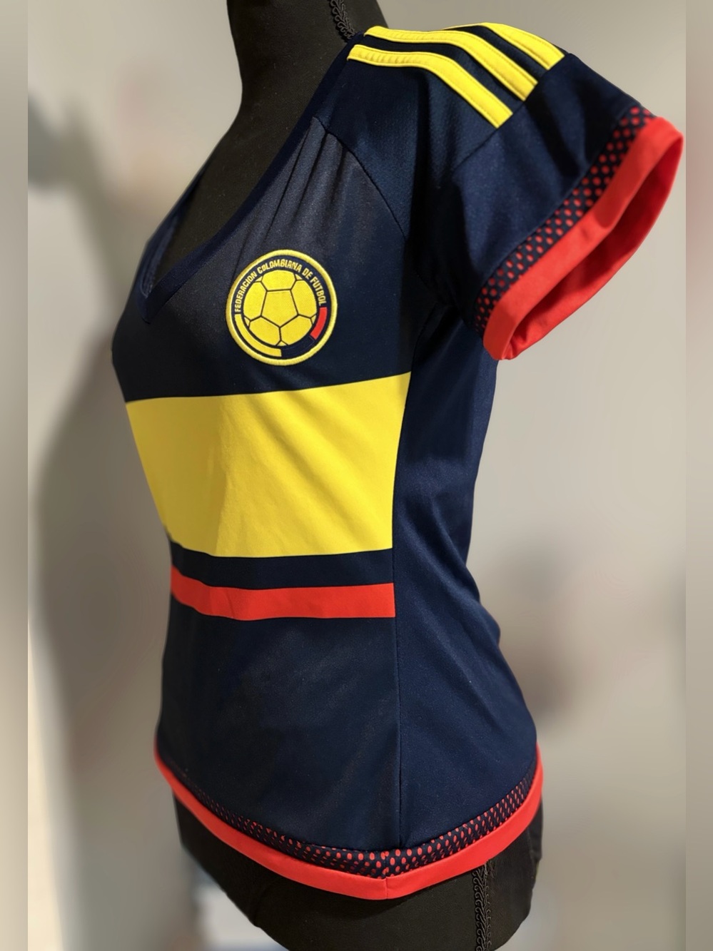 Adidas Colombia Jersey Women’s Blue National Team Soccer V Neck Size S - Picture 2 of 6